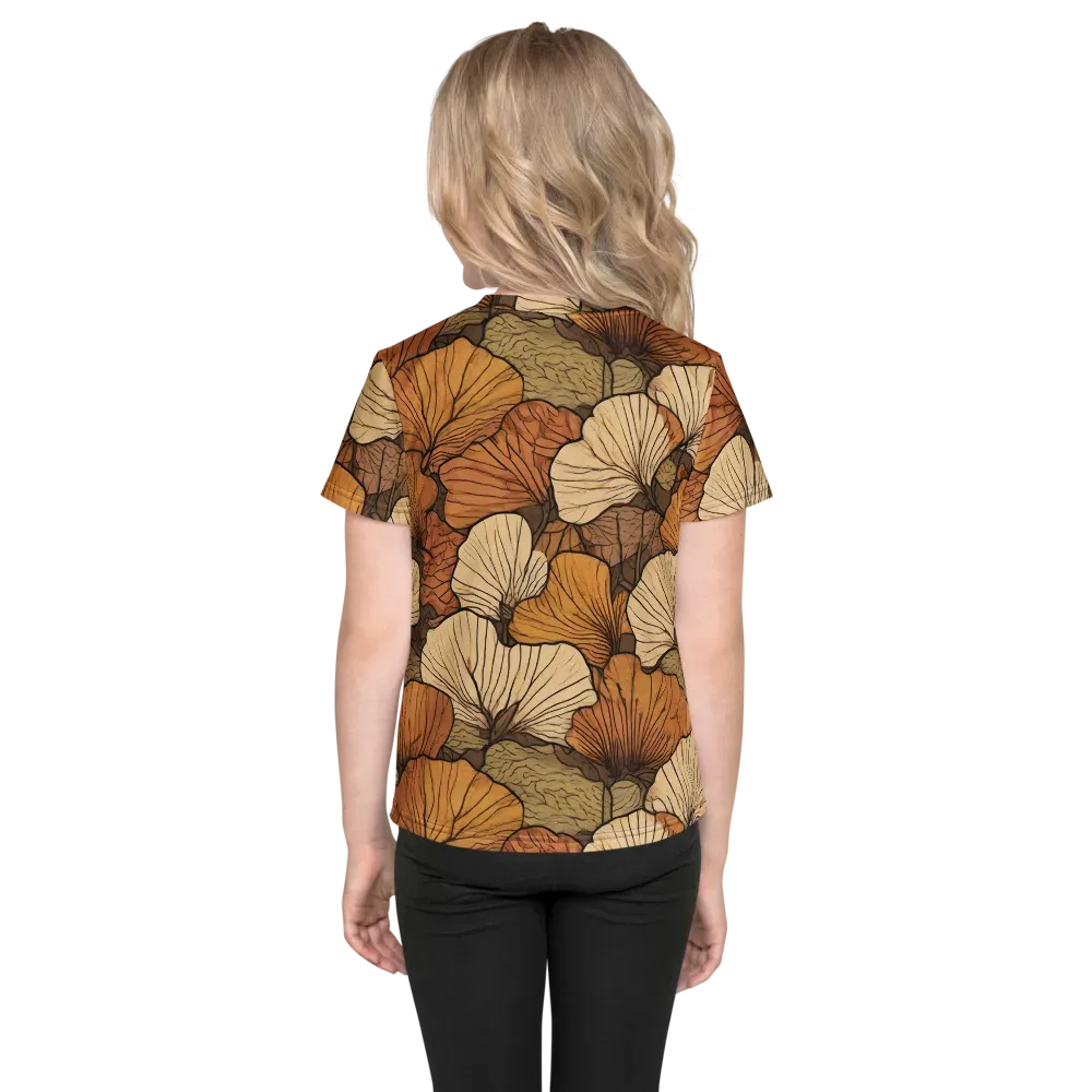 Amber Petal Atlas on Kids Crew Neck T-Shirt — Back