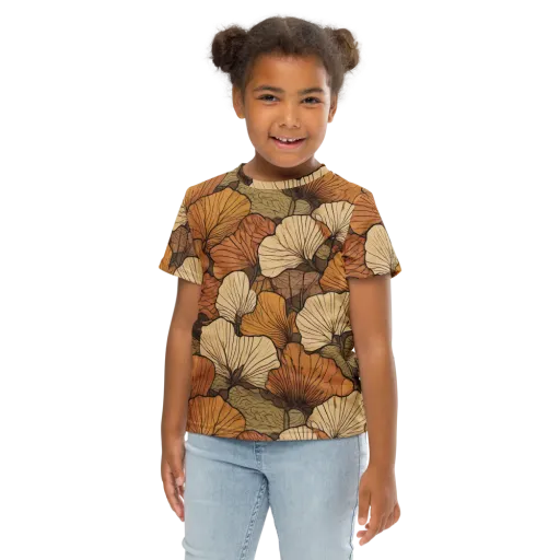Amber Petal Atlas on a Kids Crew Neck T-Shirt