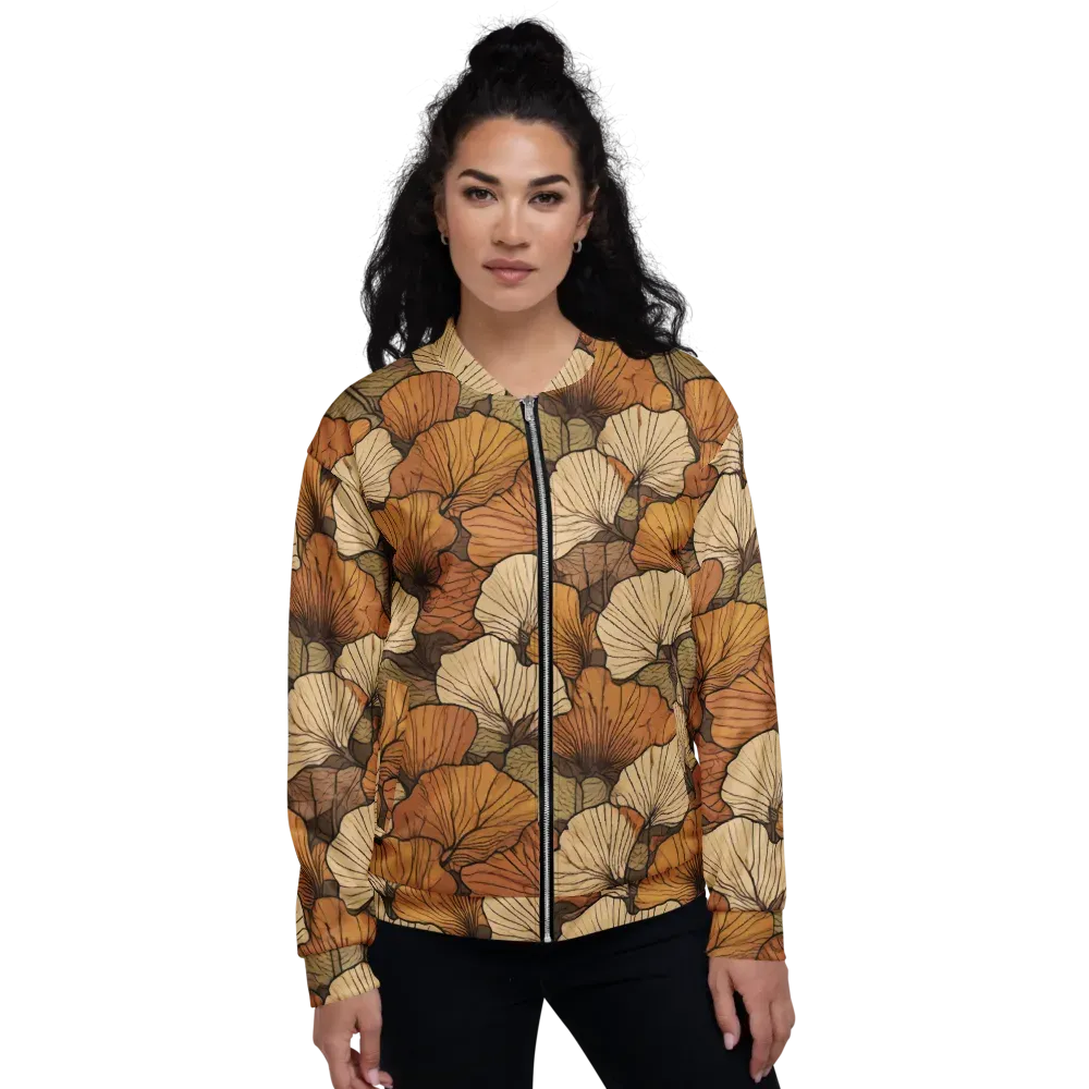 Amber Petal Atlas on Bomber Jacket — Front