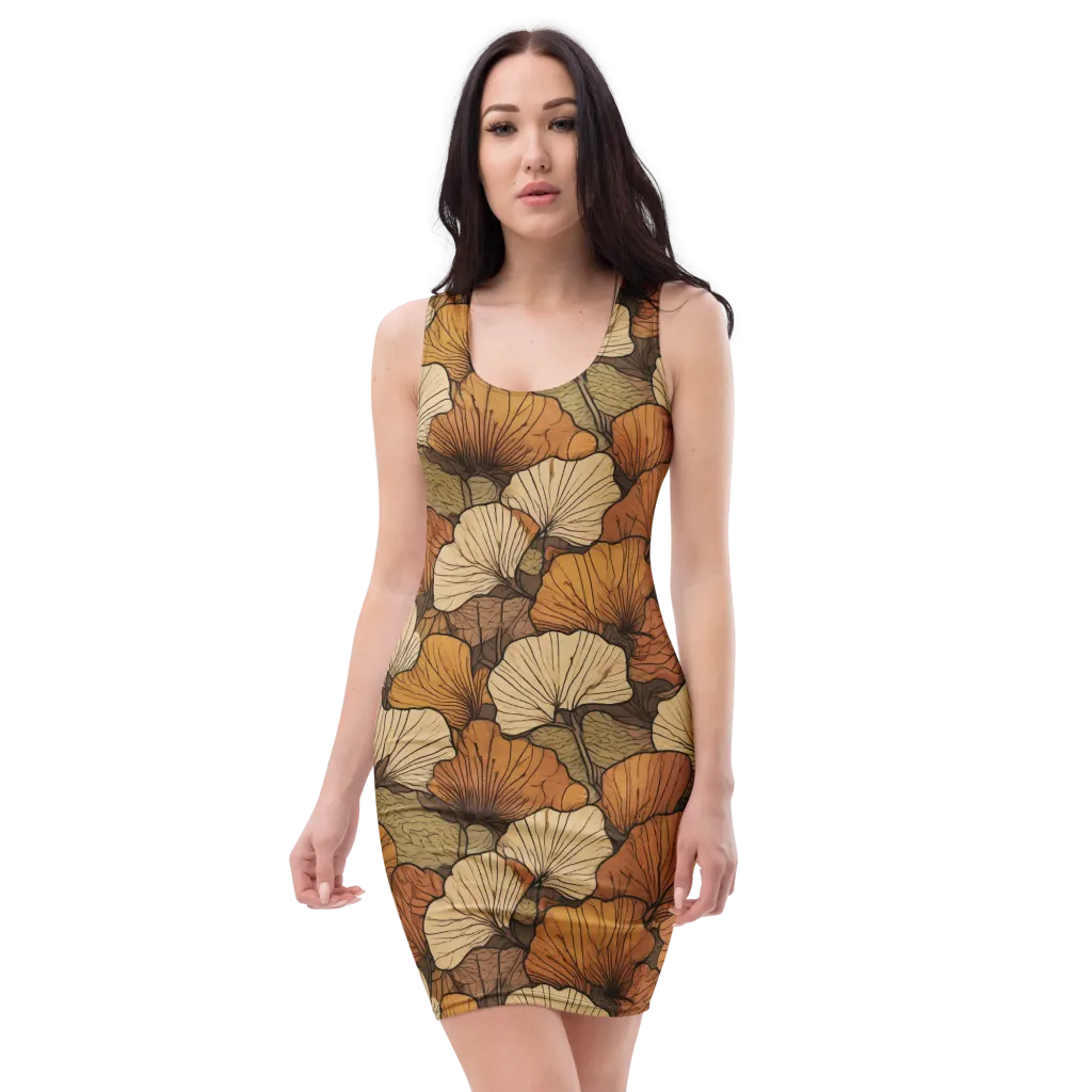 Amber Petal Atlas on Bodycon Dress — Front