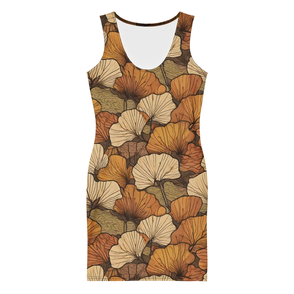 Amber Petal Atlas on Bodycon Dress — Front