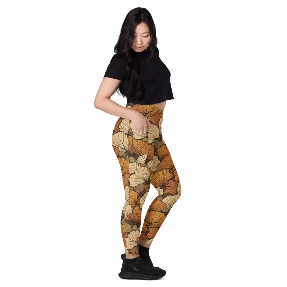 Amber Petal Atlas on Leggings with Pockets — Right