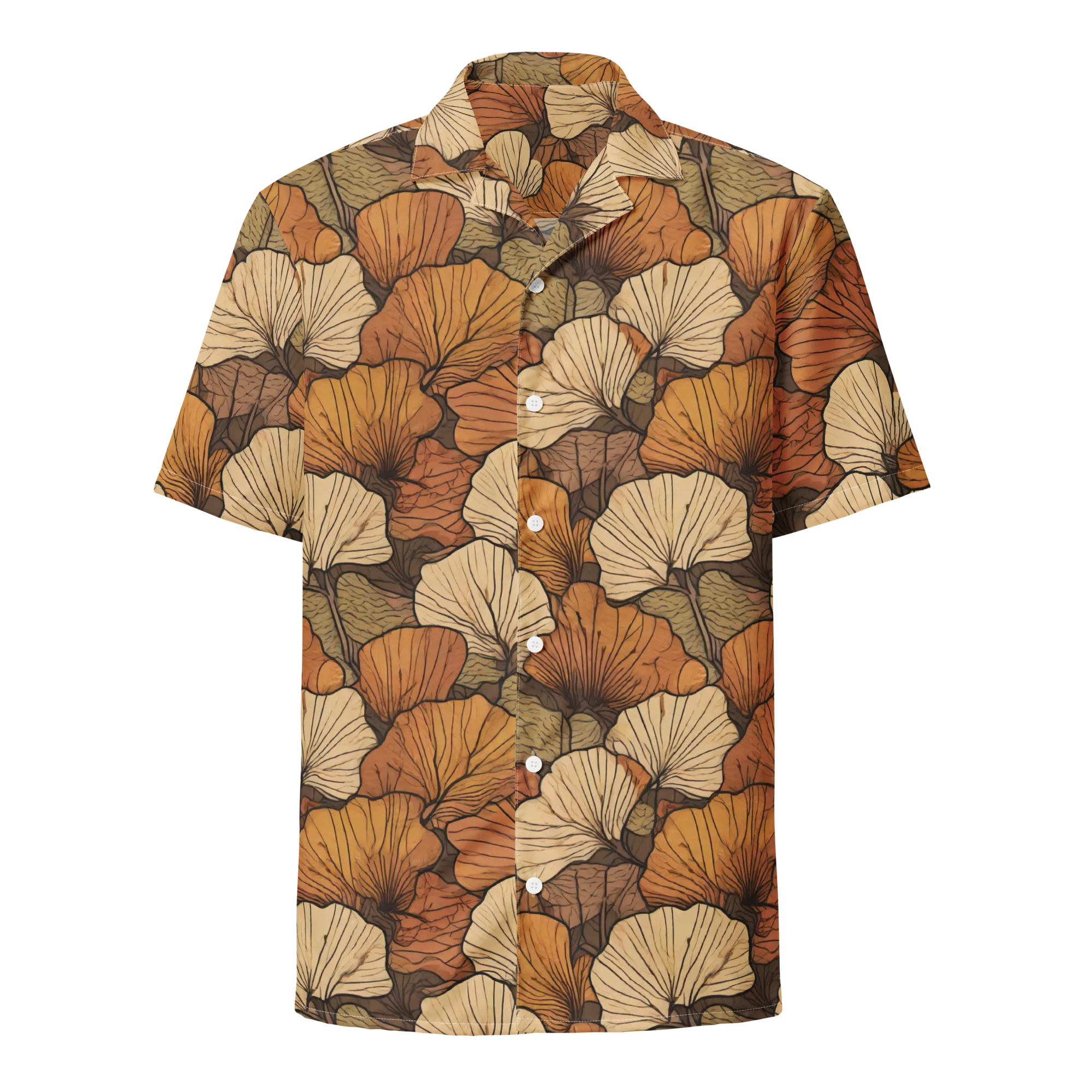 Amber Petal Atlas on Button Shirt — Front