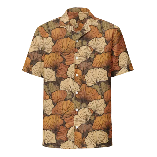 Amber Petal Atlas on a Button Shirt