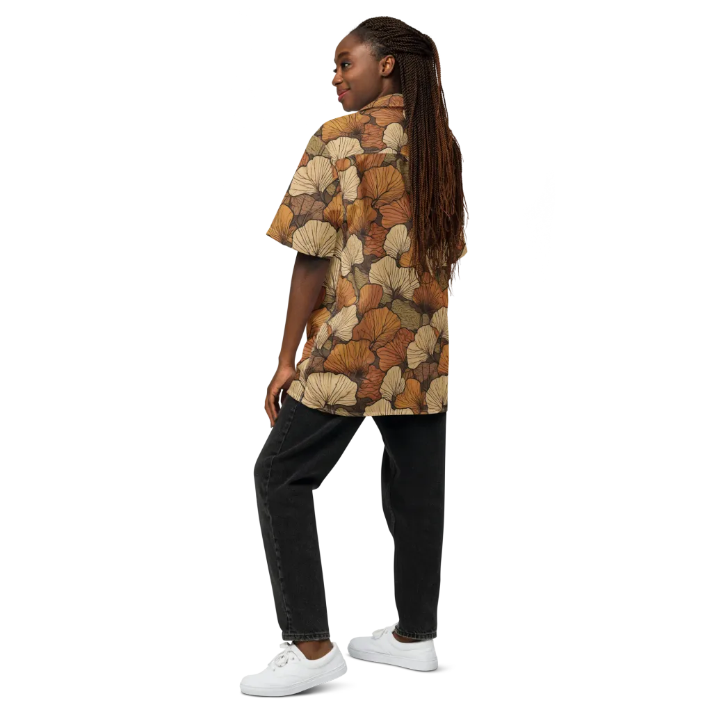 Amber Petal Atlas on Button Shirt — Back