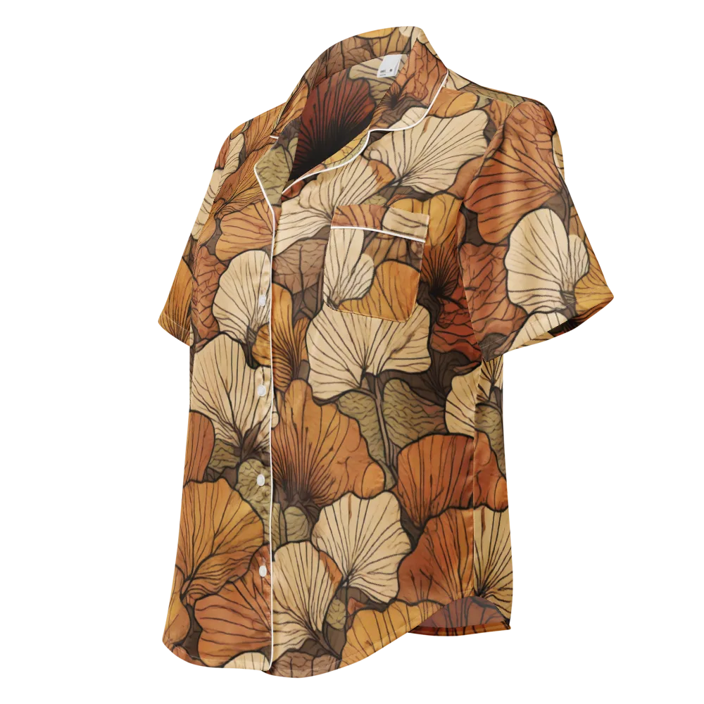 Amber Petal Atlas on Women's Short Sleeve Pajama Top — Left Front