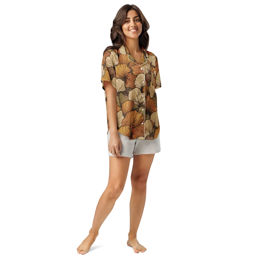 Amber Petal Atlas on Women's Short Sleeve Pajama Top — Front