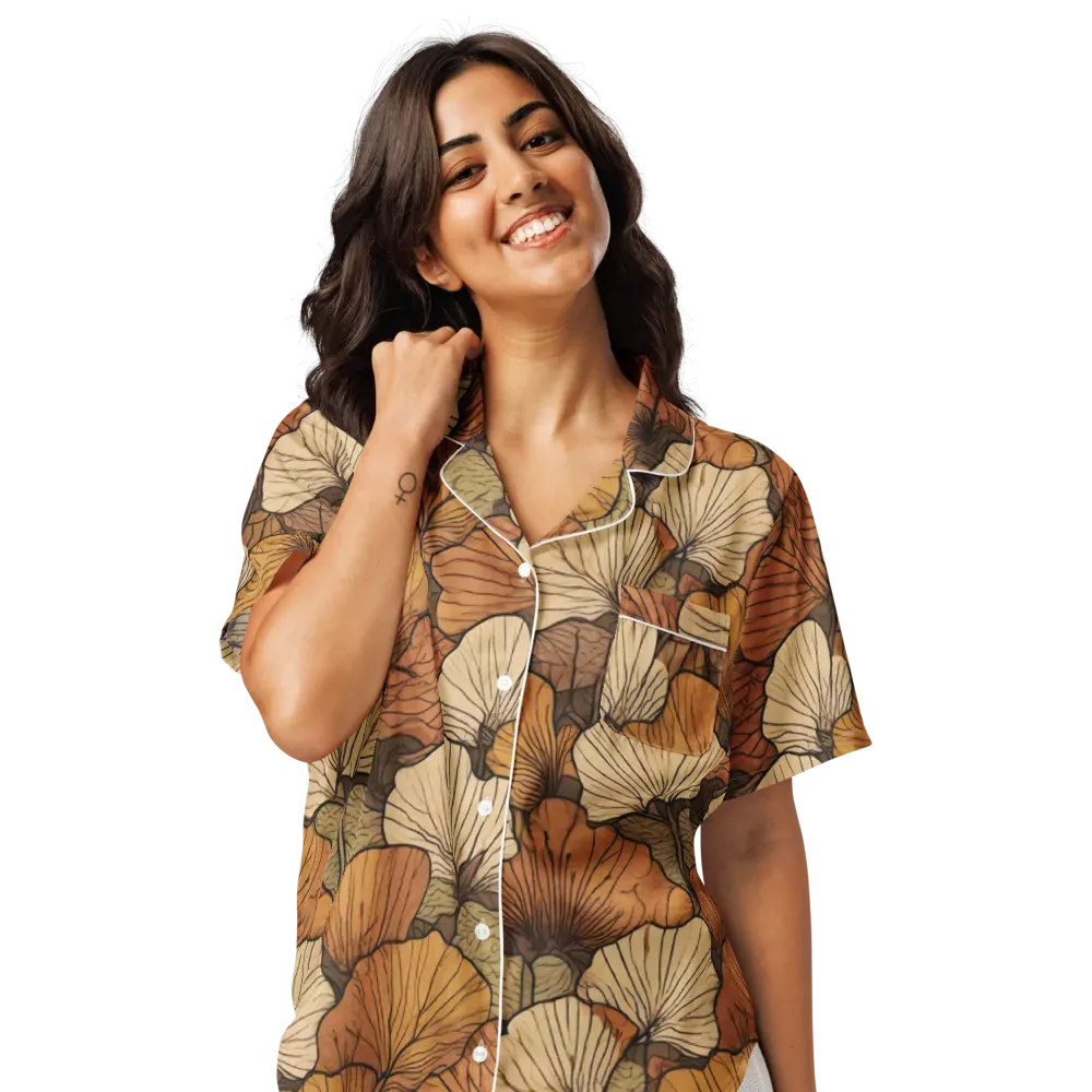 Amber Petal Atlas on Women's Short Sleeve Pajama Top — Front