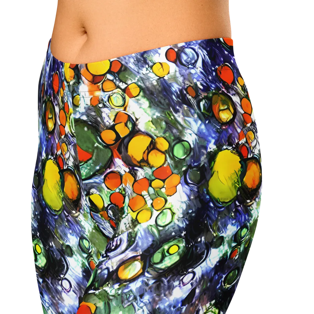 Neon Still Life on Capri Leggings — Zoomed-in