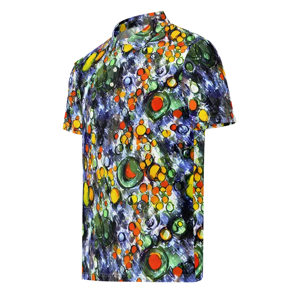 Neon Still Life on Men's Slim Fit Polo Shirt — Left Front
