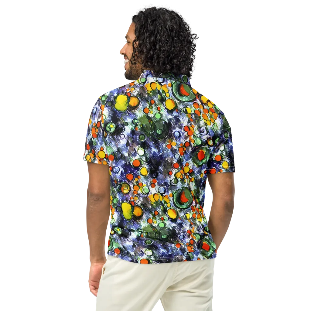 Neon Still Life on Men's Slim Fit Polo Shirt — Back