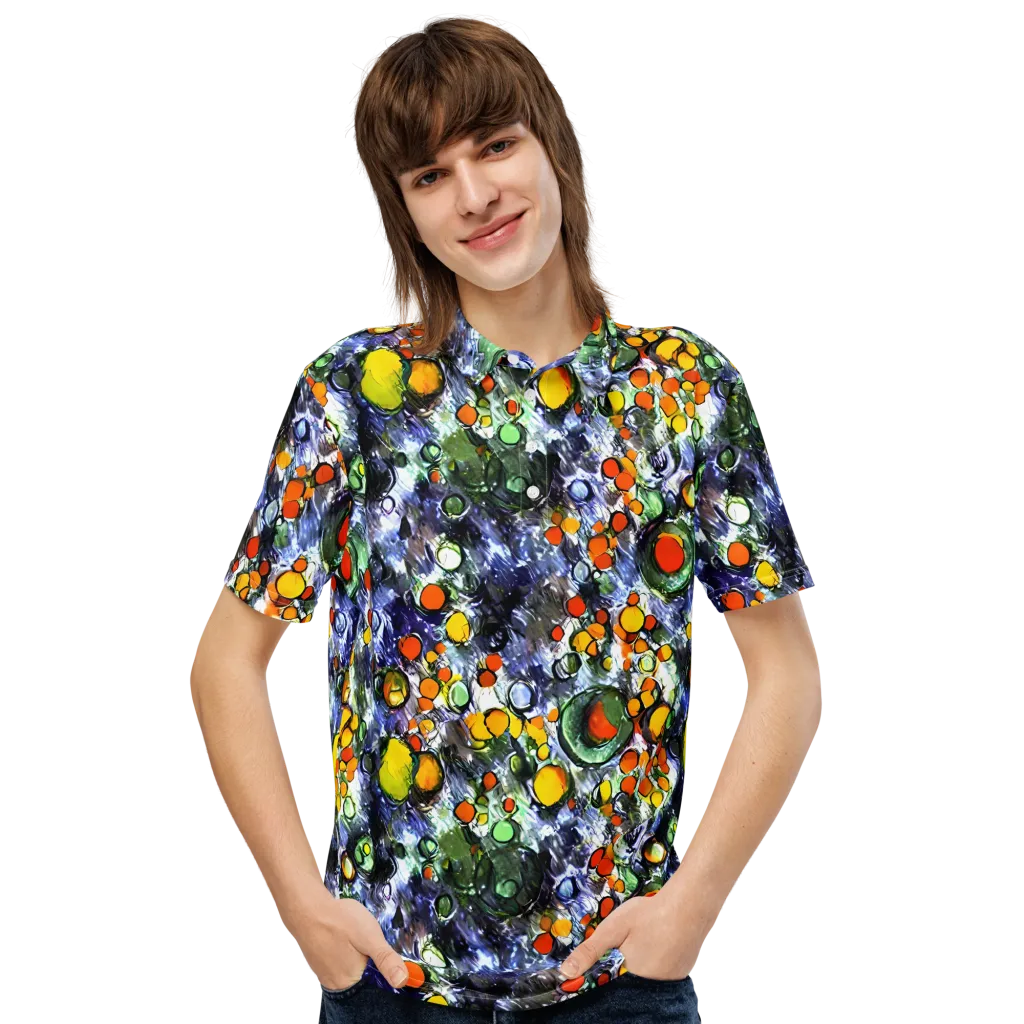Neon Still Life on Men's Slim Fit Polo Shirt — Front