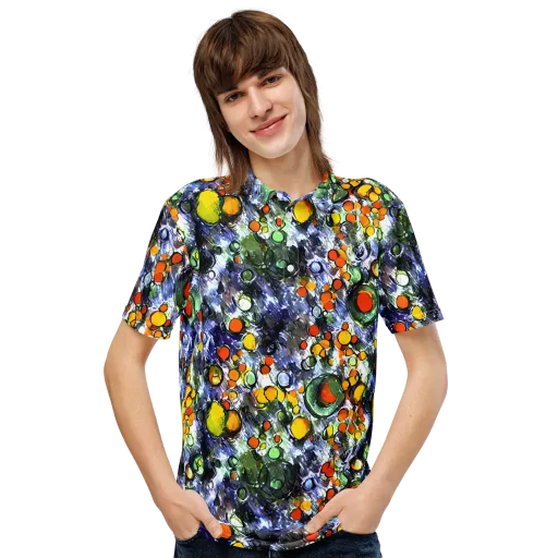 Neon Still Life on a Men's Slim Fit Polo Shirt
