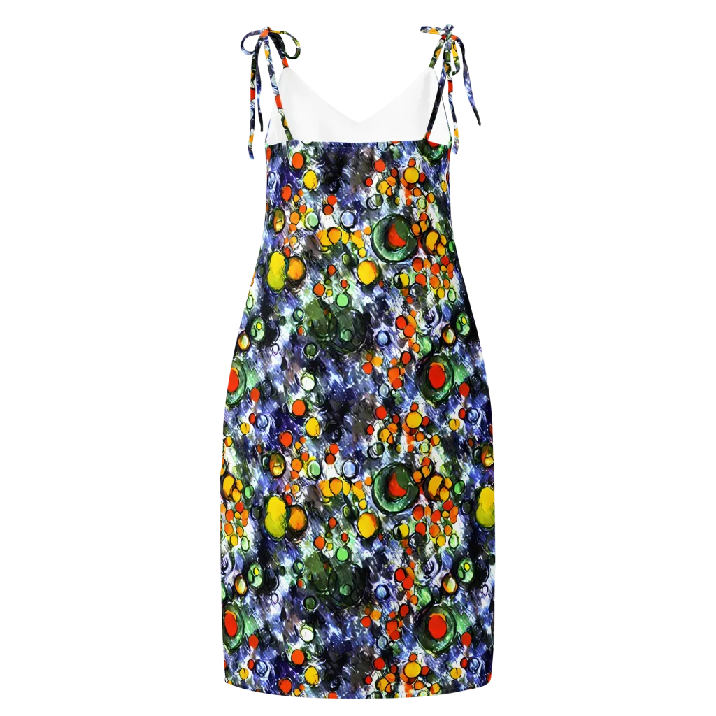 Neon Still Life on Slip Dress — Back