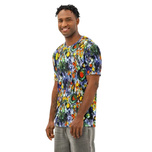 Neon Still Life on a Men's Cotton Crew Neck T-Shirt