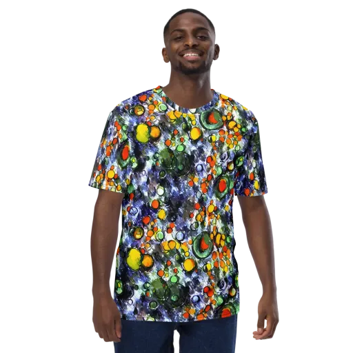 Neon Still Life on a Men's Crew Neck T-Shirt