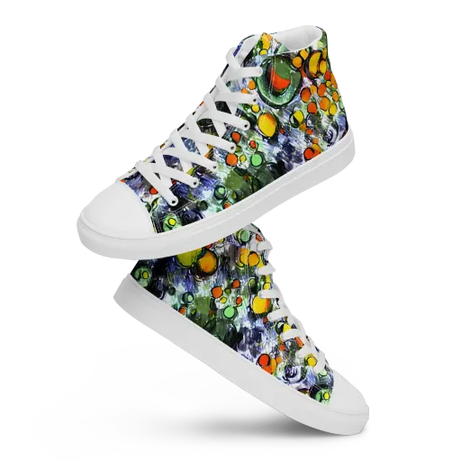 Neon Still Life on a Men's High Top Canvas Shoes