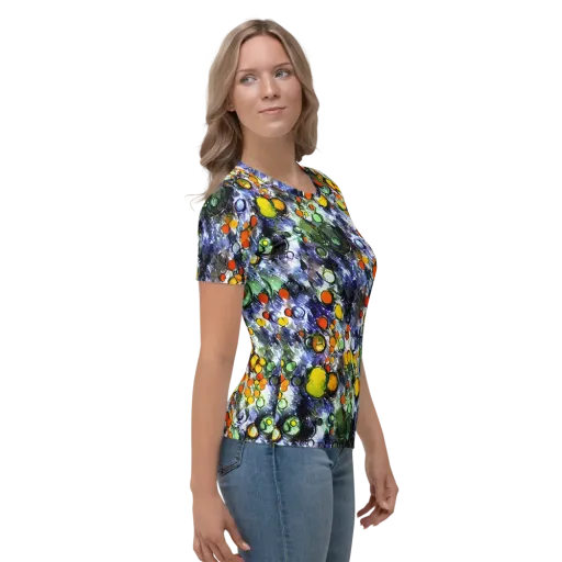 Neon Still Life on a Women's Crew Neck T-Shirt