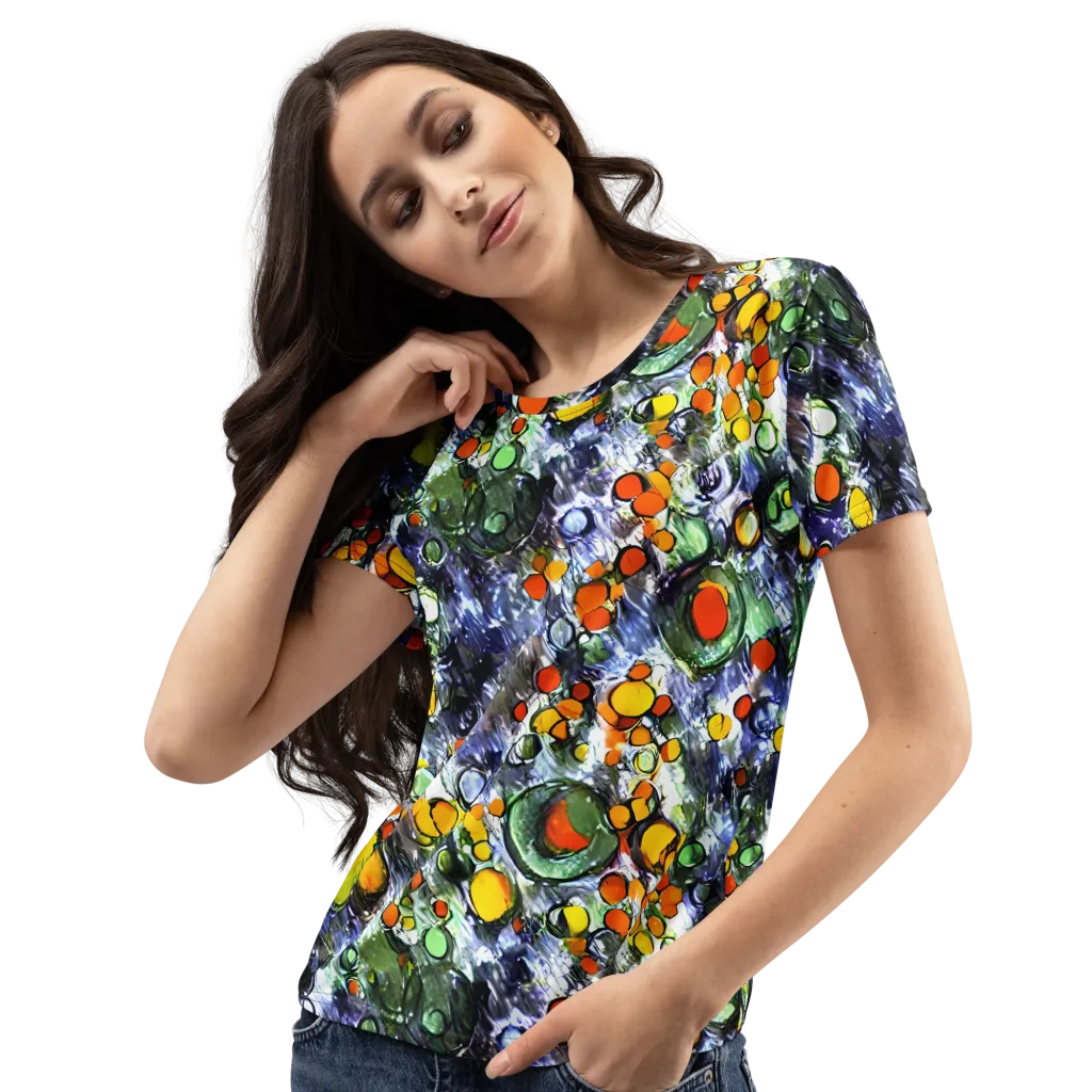 Neon Still Life on Women's Crew Neck T-Shirt — Left Front