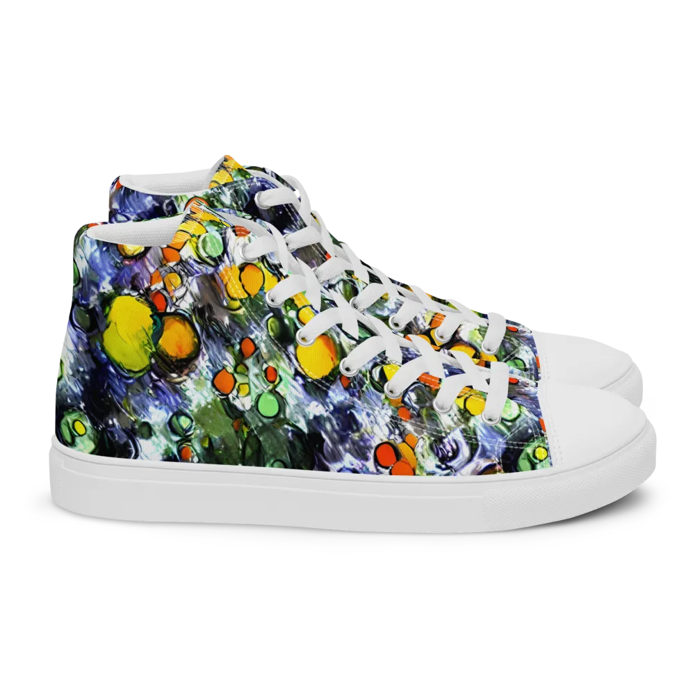 Neon Still Life on Women's High Top Canvas Shoes — Right
