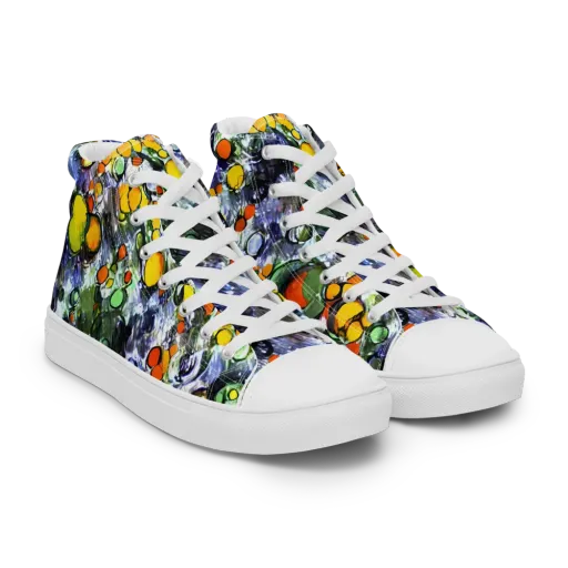 Neon Still Life on a Women's High Top Canvas Shoes