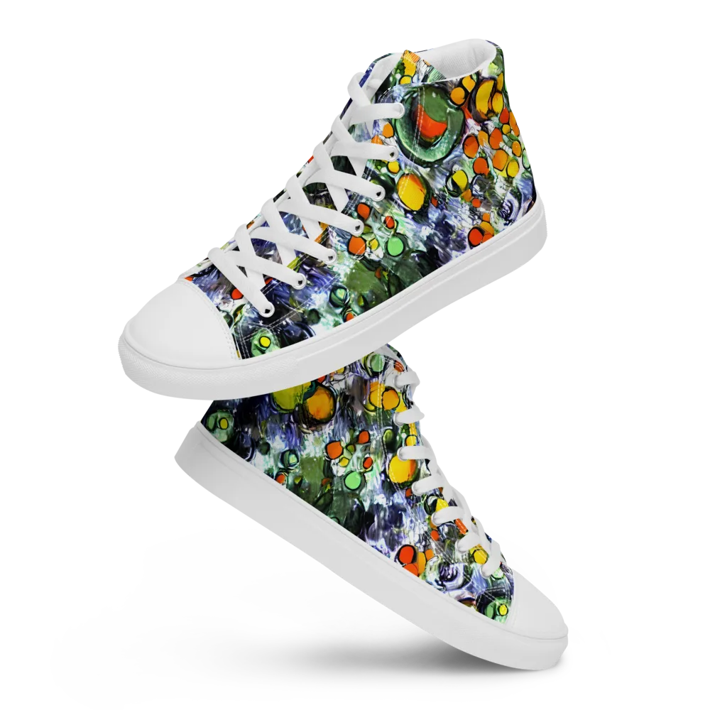 Neon Still Life on Women's High Top Canvas Shoes — Front