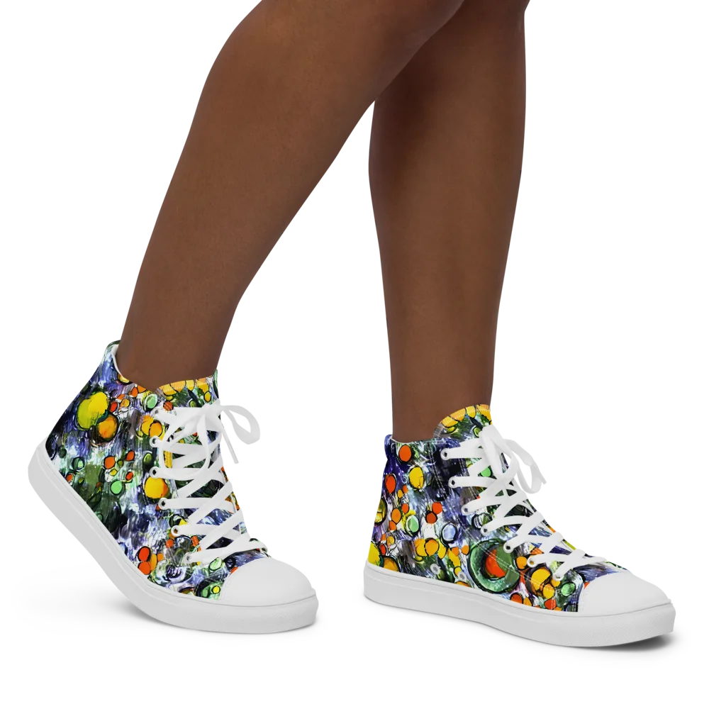 Neon Still Life on Women's High Top Canvas Shoes — Right