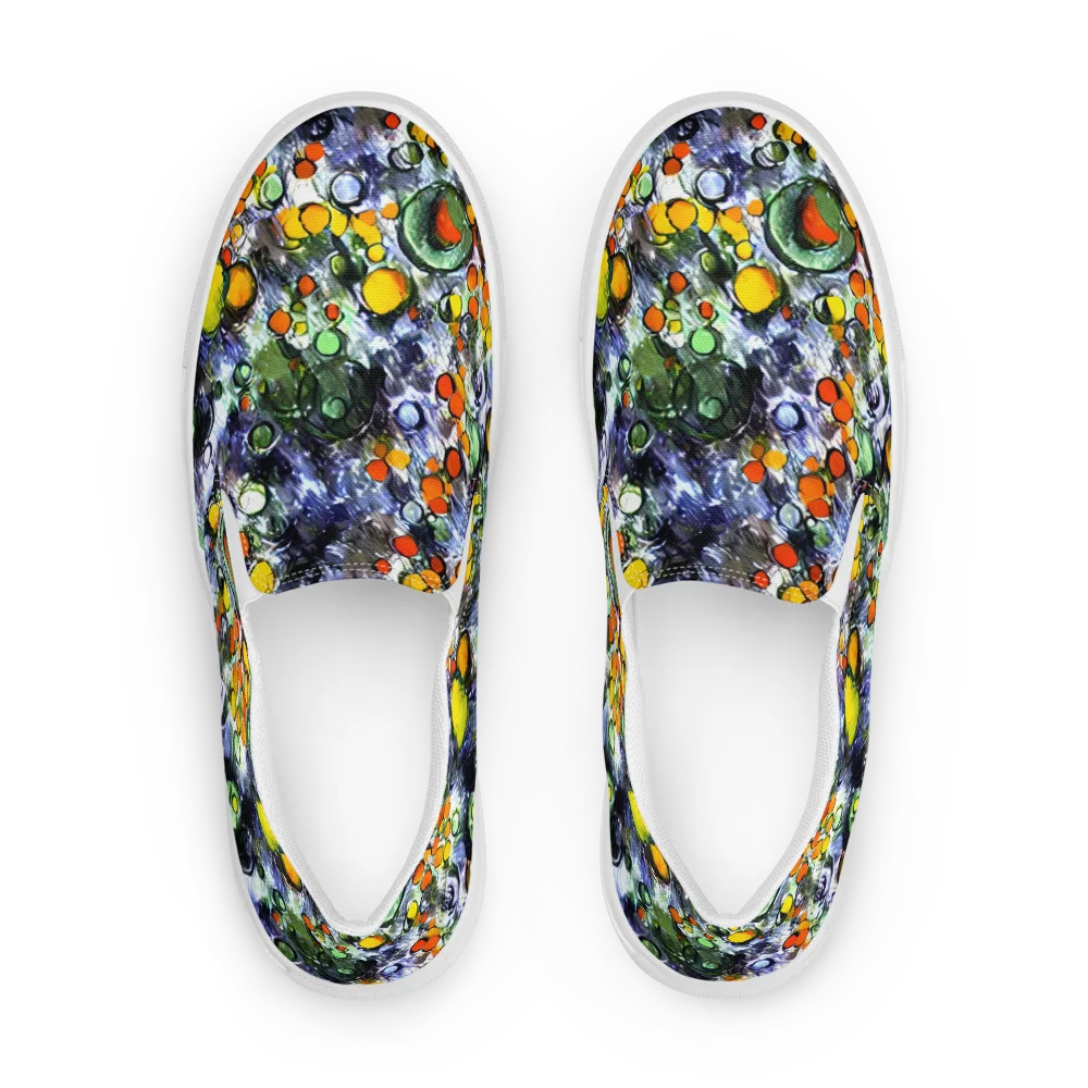 Neon Still Life on Women's Slip-On Canvas Shoes — Front