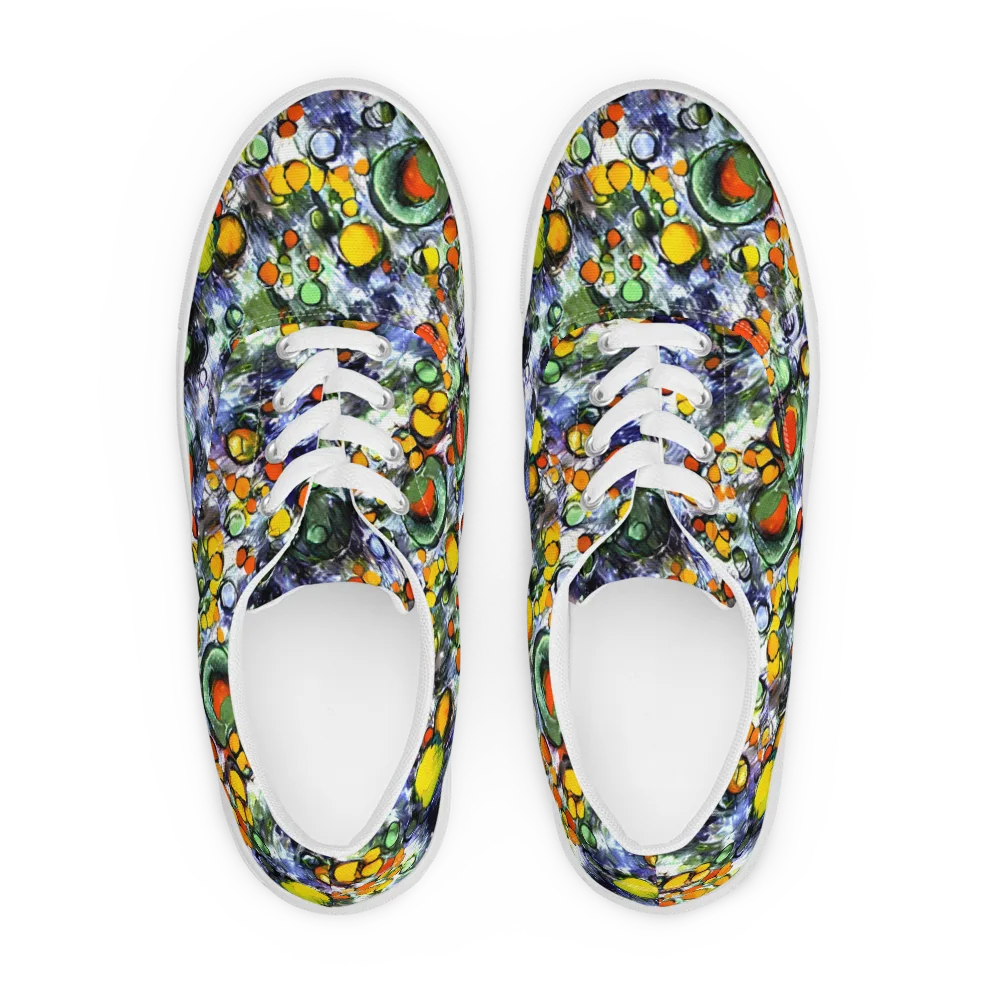 Neon Still Life on Men's Lace-Up Canvas Shoes — Front