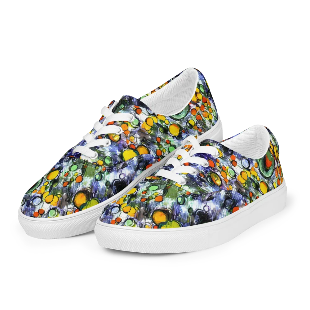 Neon Still Life on Men's Lace-Up Canvas Shoes — Left Front
