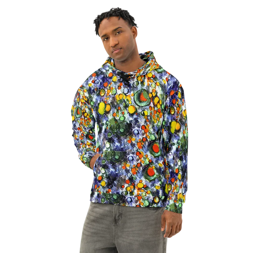 Neon Still Life on Cotton Hoodie — Left Front