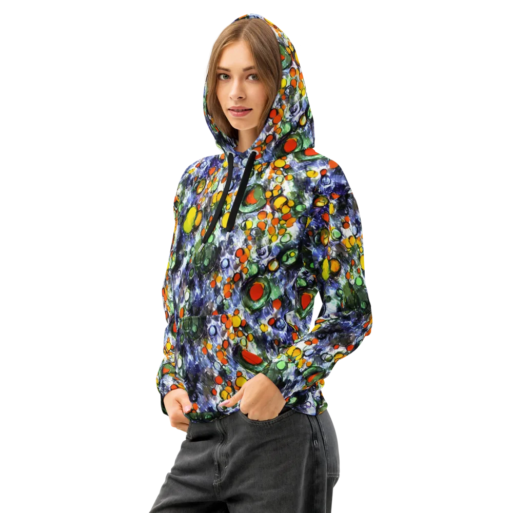 Neon Still Life on Cotton Hoodie — Left Front
