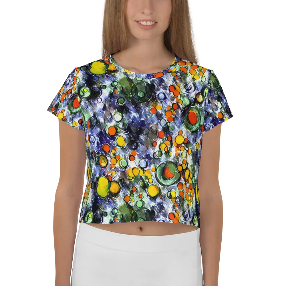 Neon Still Life on Crop Tee — Front