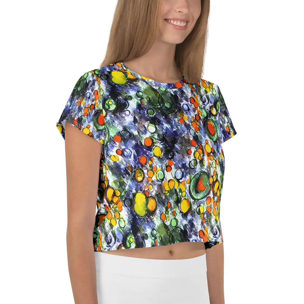 Neon Still Life on Crop Tee — Right
