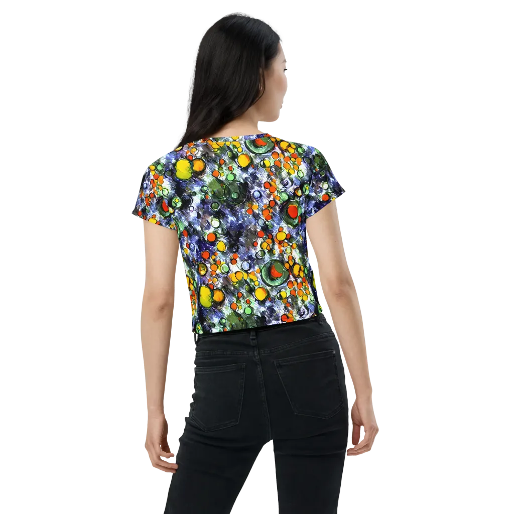 Neon Still Life on Crop Tee — Back