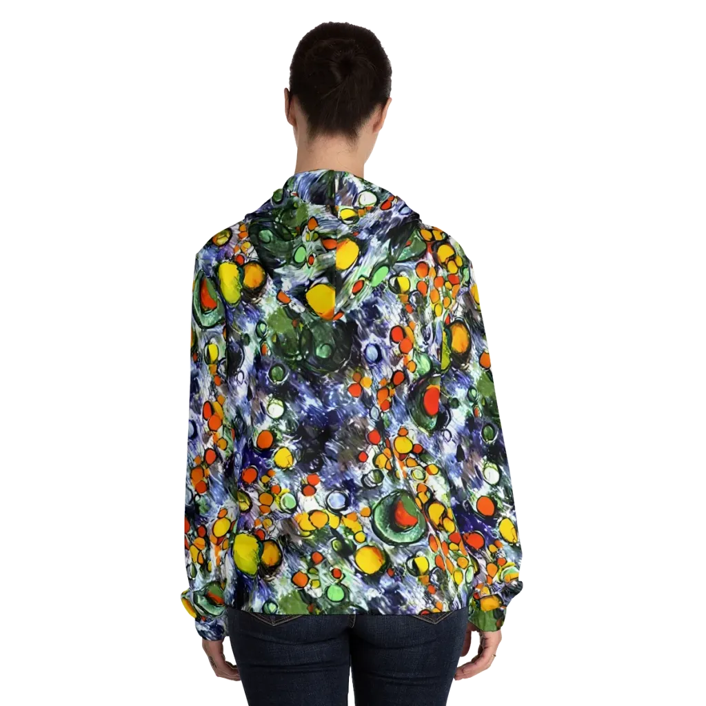 Neon Still Life on Women's Full-Zip Hoodie — Back On Person