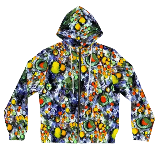 Neon Still Life on a Women's Full-Zip Hoodie