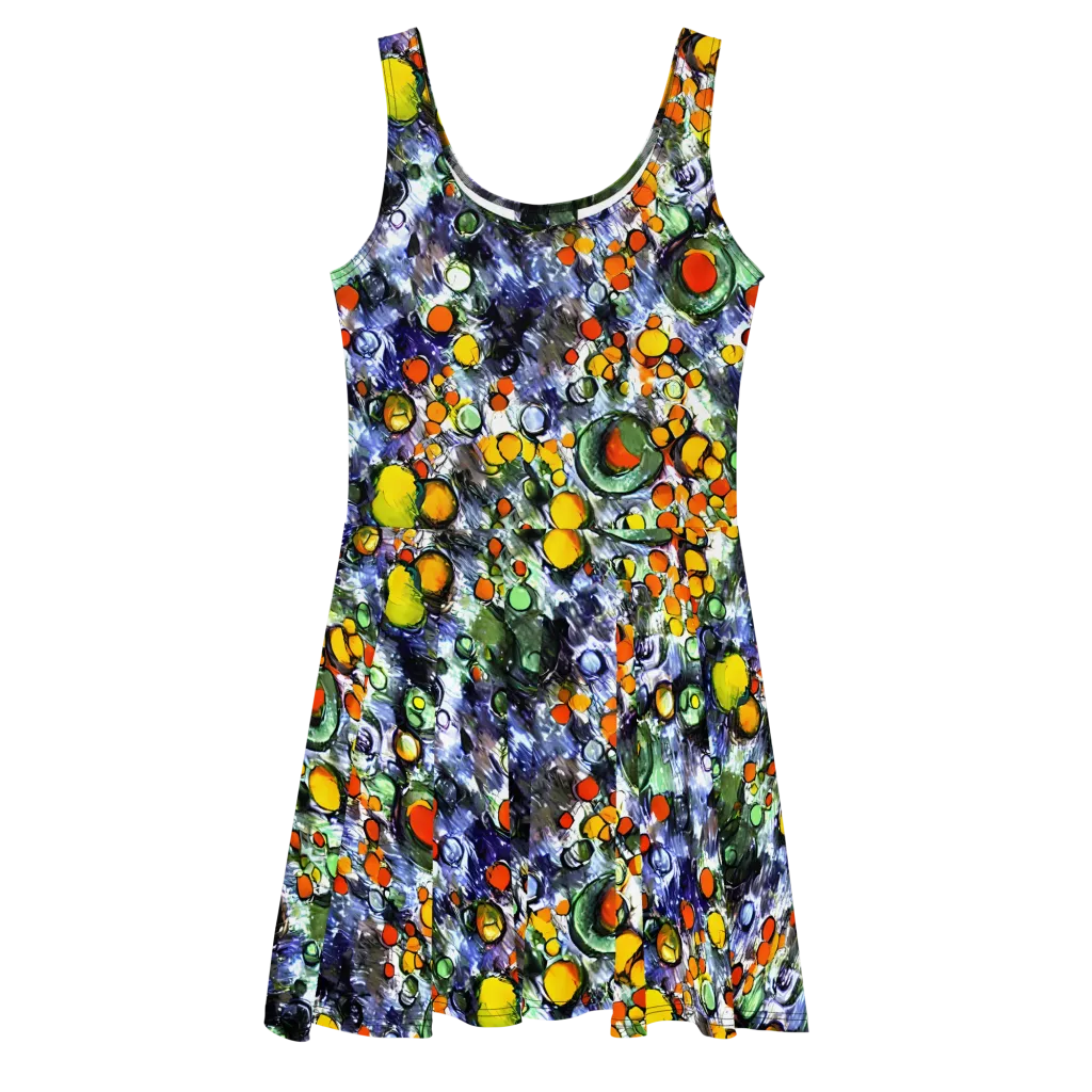 Neon Still Life on Skater Dress — Front