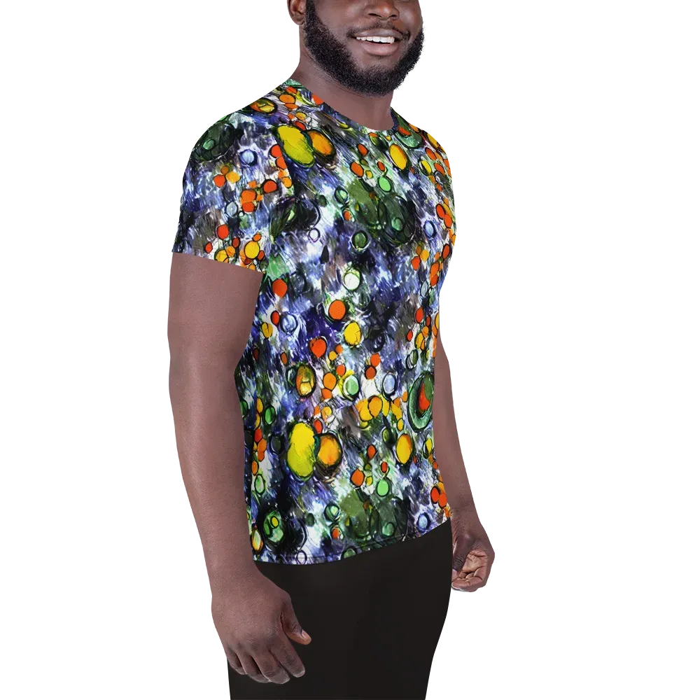 Neon Still Life on Men's Athletic T-Shirt — Right