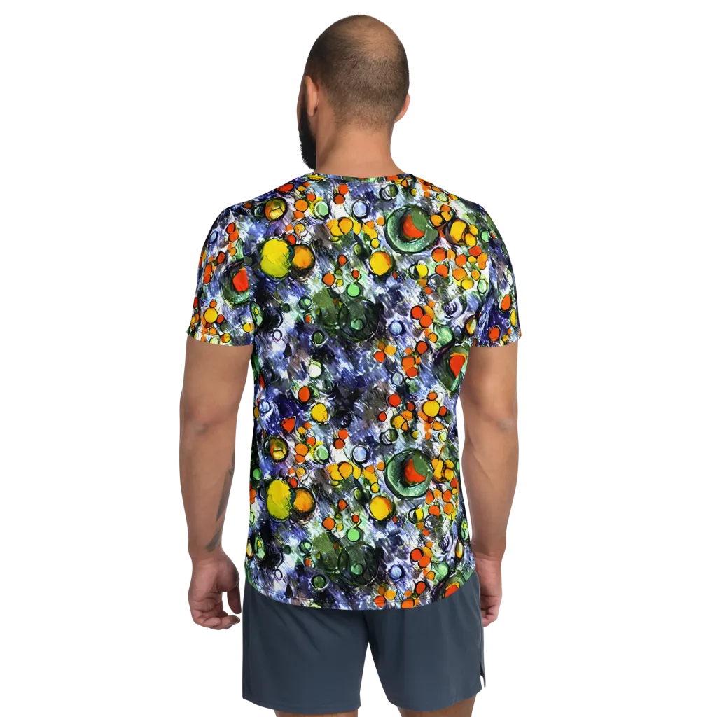 Neon Still Life on Men's Athletic T-Shirt — Back