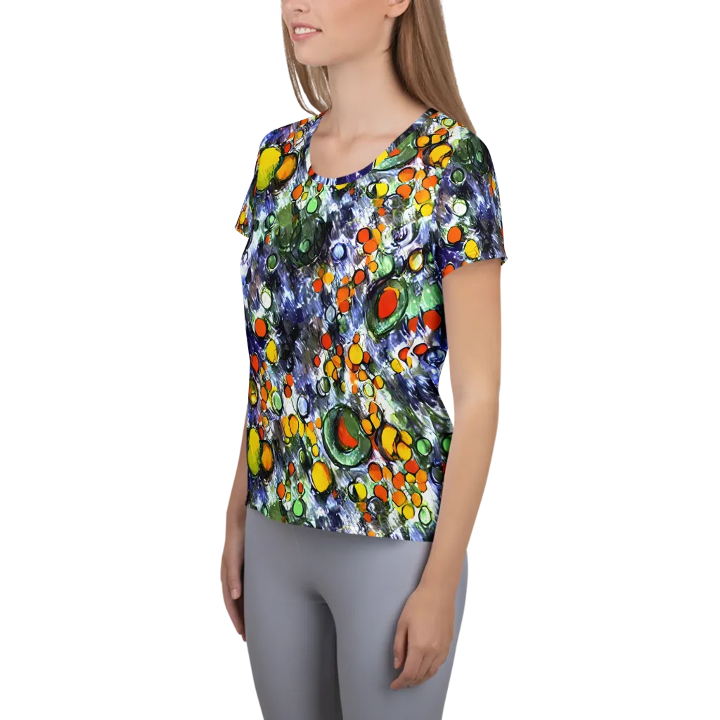 Neon Still Life on Women's Athletic T-Shirt — Left