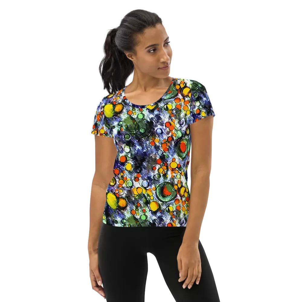 Neon Still Life on Women's Athletic T-Shirt — Front