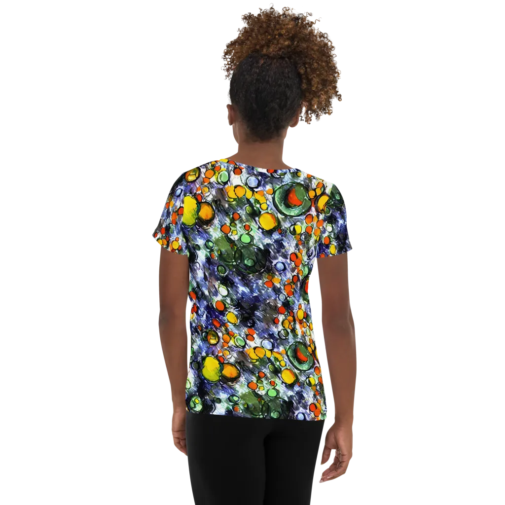 Neon Still Life on Women's Athletic T-Shirt — Back