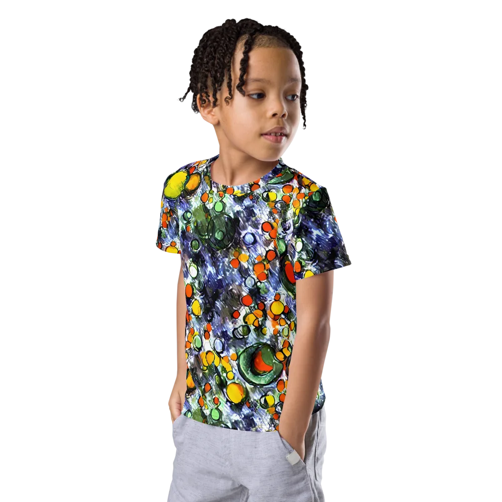 Neon Still Life on Kids Crew Neck T-Shirt — Left Front