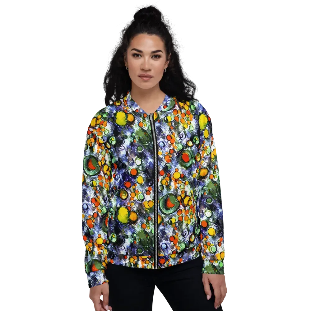 Neon Still Life on Bomber Jacket — Front