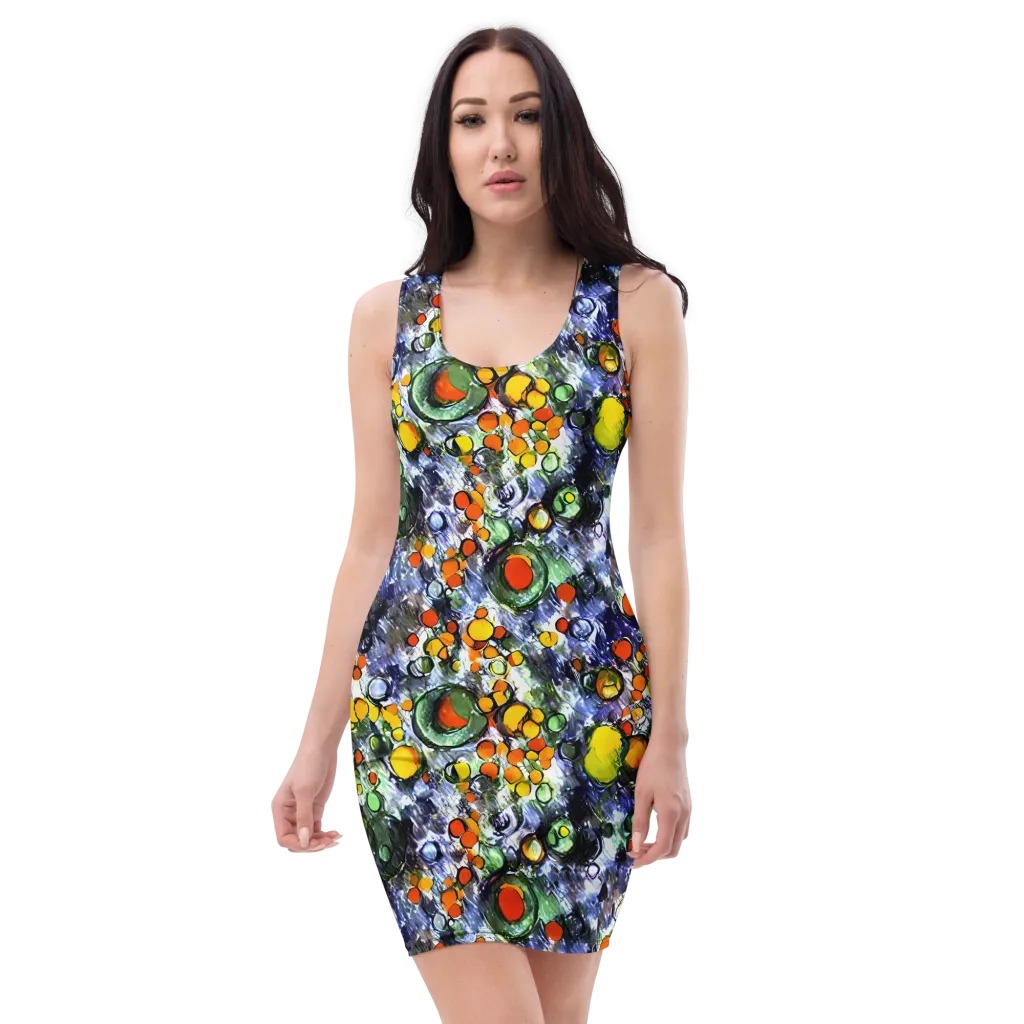 Neon Still Life on Bodycon Dress — Front
