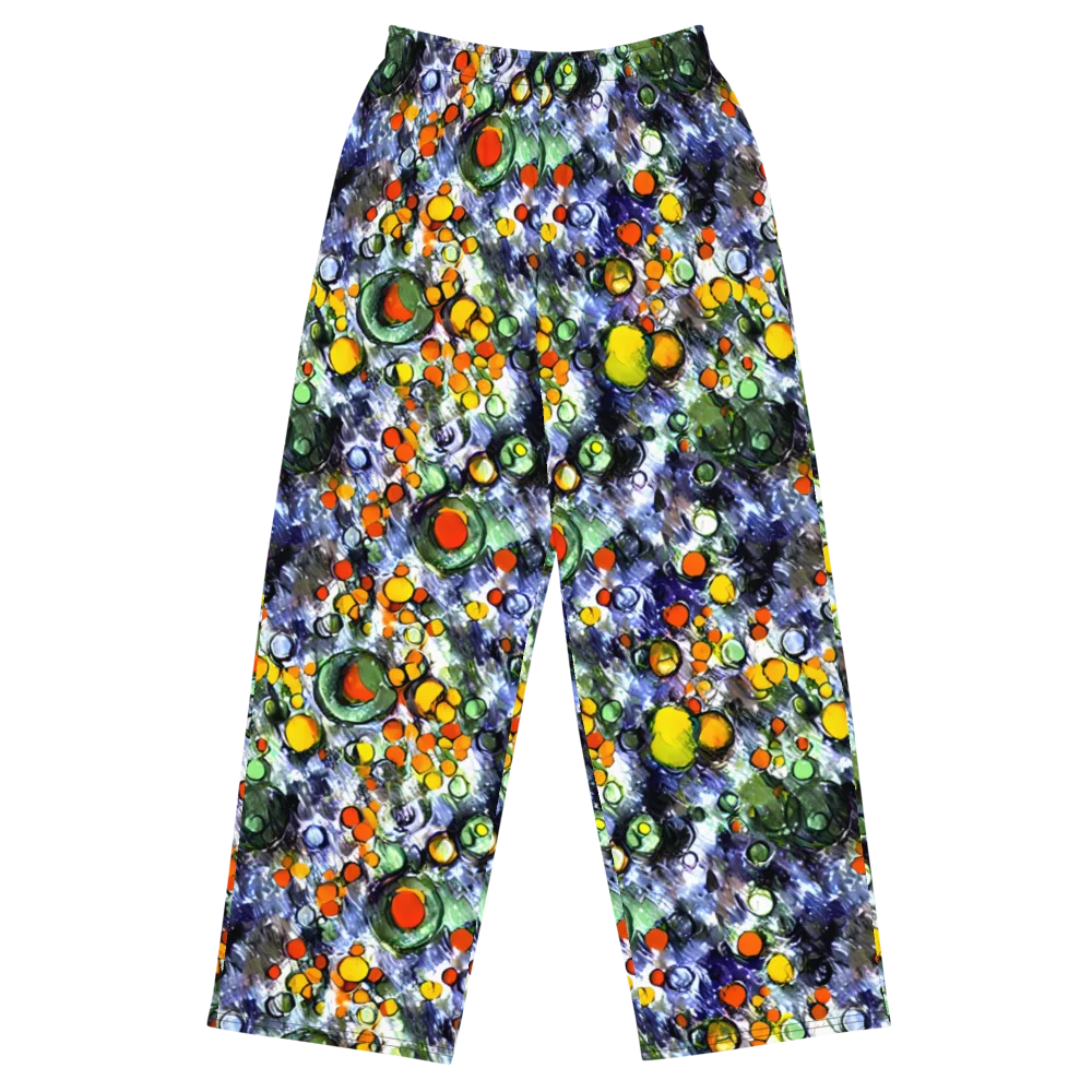 Neon Still Life on Wide-Leg Pants — Front