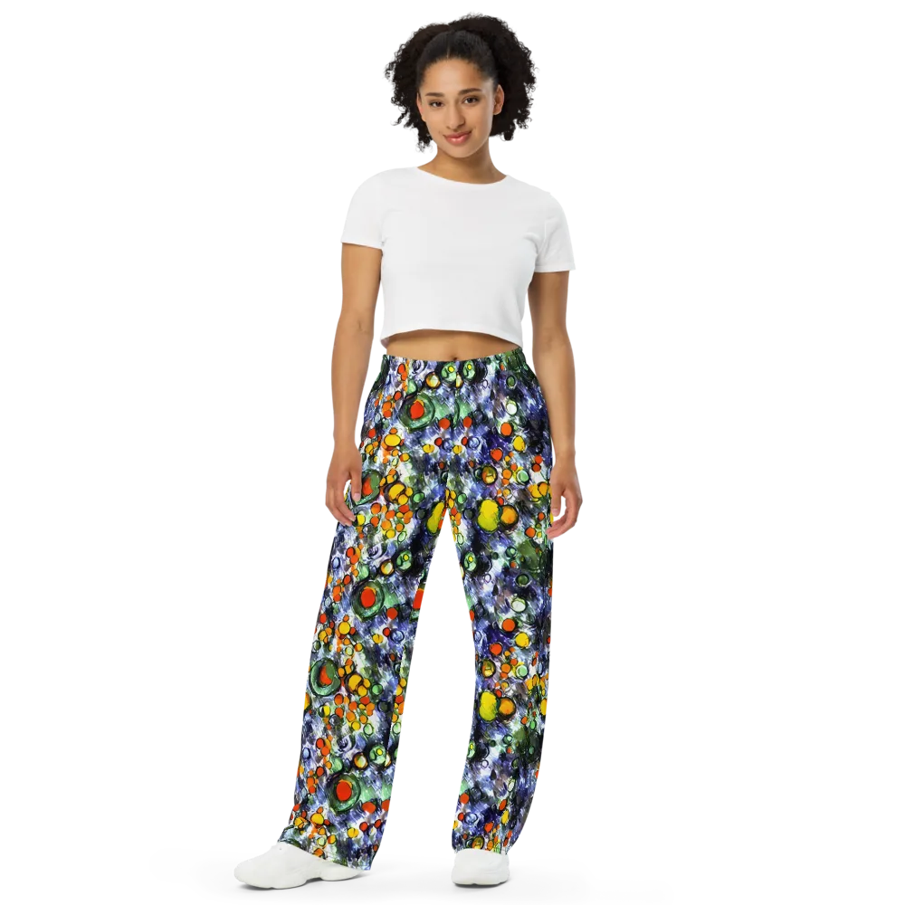 Neon Still Life on Wide-Leg Pants — Front