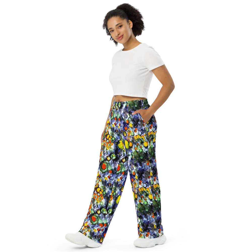 Neon Still Life on Wide-Leg Pants — Left Front