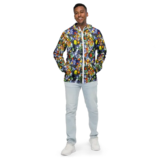 Neon Still Life on a Men's Windbreaker
